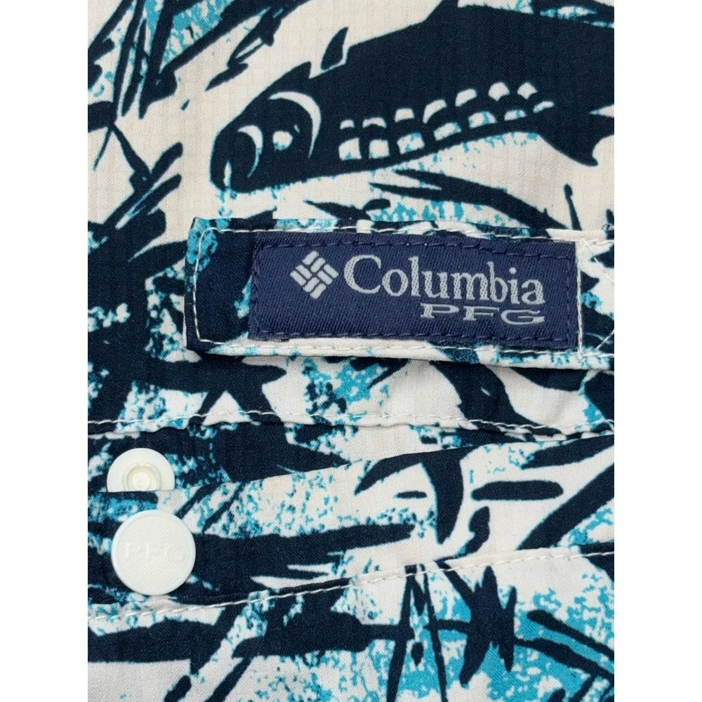 Columbia PFG Super Tamiami Shirt Short Sleeve  Mens XXL Fishing All Over‎ Fish